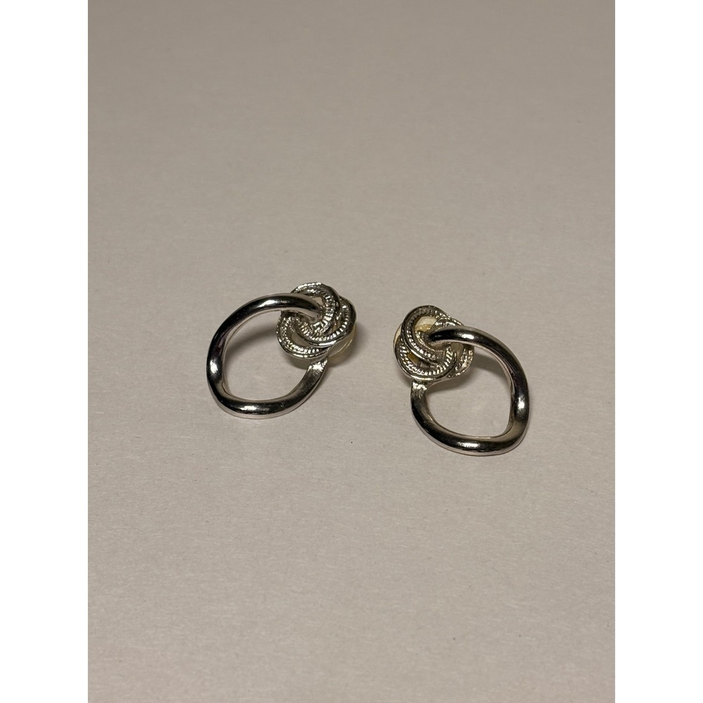 Unbranded Drop Earrings Women OS Silver Excellent Vintage Rare Intertwined Knot